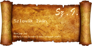 Szlovák Iván névjegykártya