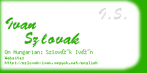 ivan szlovak business card